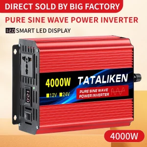 Convertitore di potenza a onda sinusoidale pura da 1600 W-10000 W DC 12 V/24 V a AC 110 V /220 V Adattatore per presa per auto Convertitore di potenza 4000 W 3000 W 2200 W
