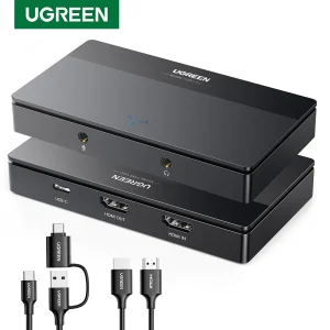UGREEN Scheda di acquisizione video HDMI 4K60Hz HDMI a USB/Tipo C Video Grabber Box per fotocamera del computer Registrazione in streaming live Riunione