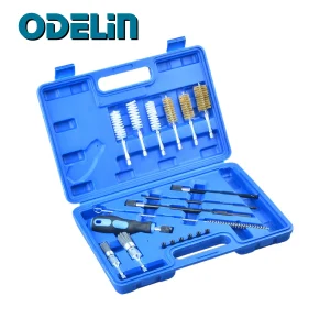 Kit di strumenti per la pulizia della pulizia della spazzola del sedile dell’iniettore universale da 19 pezzi per motori diesel
