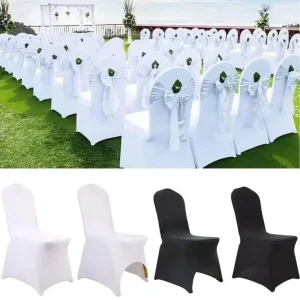 Coprisedie universali per matrimoni, fodere per sedili completi, nero, bianco, spandex resistente, ristorante, bar, 50-100 pezzi