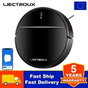 (Code : AEEU03) LIECTROUX M7S PRO Robot Aspirapolvere, Combo di pulizia a secco e a umido, Mappatura intelligente, App WiFi, Aspirazione da 4KPa, Motore senza spazzole, Funziona con Alexa e Google