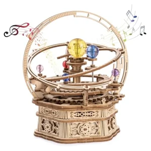 Robotime Rotante Notte stellata Carillon meccanico 3D Puzzle in legno Modello di assemblaggio Kit artigianali per bambini Bambini AMK51
