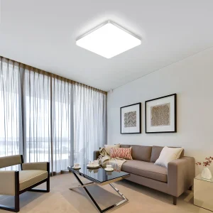 Plafoniera LED quadrata da 24W/36W/48W, plafoniera LED IP44 6500K, plafoniera adatta per bagno, cucina