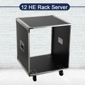 Scaffale per rete con rotelle per armadio 12U Rack per apparecchiature per telecomunicazioni video da studio audio Scaffale per armadio dati per server nero