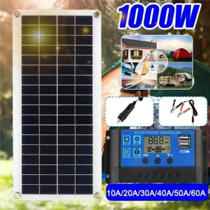 Pannello solare 20W-1000W 12V Cella solare 100A Controller Pannello solare per telefono RV Auto MP3 PAD Caricatore Alimentazione batteria esterna Campeggio