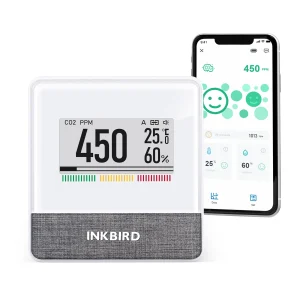 INKBIRD IAM-T1 Monitor intelligente della qualità dell’aria interna Display elettronico dell’inchiostro Indicazione del livello CO2 App Monitor CO2 Temperatura Umidità