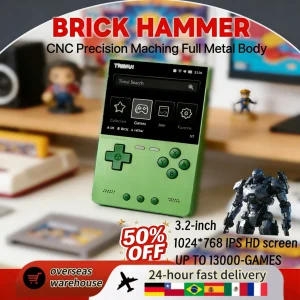 TRIMUI BRICK Hammer Console di Gioco Portatile, Schermo IPS da 3,2” in Metallo CNC, Giochi Retro, Sistema Linux, Dispositivo per Videogiochi Nuovo