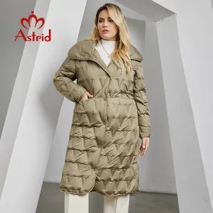Giacca invernale da donna Astrid 2023 Plus Size Parka da donna spessa Bio piumini cappotto lungo trapuntato con cappuccio di lusso vestiti femminili