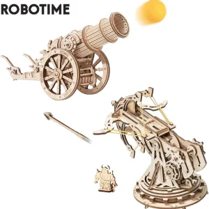 Robotime 3D Puzzle in legno medievale Siege armi gioco assemblaggio Set regalo per bambini adolescenti giocattolo di strategia di guerra per adulti KW401 KW801