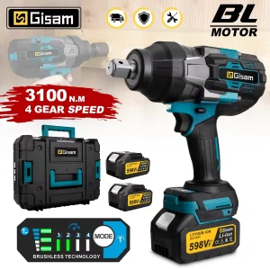 Gisha 3100N.M Chiave a percussione elettrica senza spazzole Torque Chiave elettrica a batteria da 3/4 pollici Utensili elettrici per Makita 18V Batteria Pin