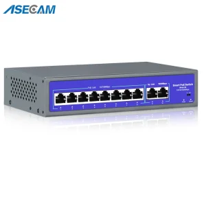 Switch POE di rete 8 porte 52V con 10/1000Mbps IEEE 802.3 af/at Over Ethernet Telecamera IP Wireless AP CCTV Sistema di sicurezza