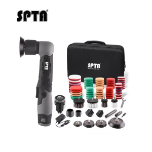 Mini lucidatrice per auto senza fili SPTA LD104 12V, lucidatrice multi wireless micro RO/DA con tamponi per lucidatura da 1-3 pollici per dettagli