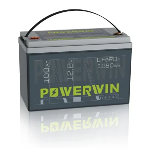 POWERWIN BT100 BMS integrato Grado A Cella 12,8 V 100 Ah 1280 Wh Batteria LiFePO4 Inverter di energia solare RV 4000+ Ciclo profondo Ricaricabile