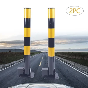 Barriera di parcheggio Fold Downvehicle Security Car Bollard vialetto Post bloccabile 2Pc addensato Anti-collisione Parking Post