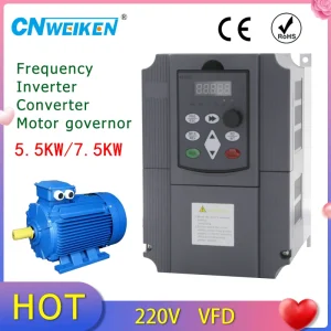 Ingresso monofase 220V 220V/380V Uscita trifase 5.5KW/7.5KW Convertitore di frequenza variabile per il controllo della velocità del motore VFD