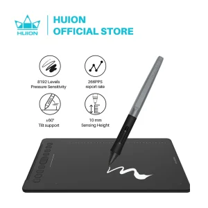 HUION H1161 tavoletta grafica digitale tavoletta grafica stilo penna senza batteria con funzione di inclinazione supporto dispositivo Android Win e Mac