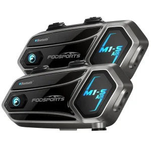 2 pezzi Fodsports M1-S AIR citofono Bluetooth per Moto, auricolare per casco, Intercomunicador per Moto, Radio FM, 3 effetti sonori, condivisione musicale.