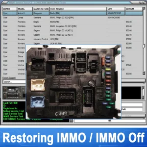 IMMO Service Tool V1.2 Iobilizzatori di automobili Il software IMMO OFF Dump to Pin ha un database integrato con informazioni e foto