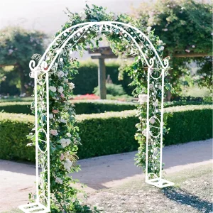 Arco nuziale in metallo resistente, pergolato da giardino, traliccio, arco, pergola, supporto per sfondo con decorazioni per palloncini