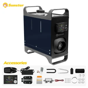 Riscaldatore d’aria diesel 12V 24V 220V 8KW con interruttore Bluetooth e LCD riscaldatore notturno di parcheggio ultra silenzioso per auto camper camper tenda garage casa