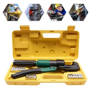 Strumento di crimpatura idraulico manuale da 60 KN, crimpatrice per tubi idraulici modello YQK-70 con 8 paia di matrici, corsa da 10 mm, Cu 4-70 mm2