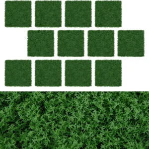 12 pezzi da parete per piante 50,5×50,5 cm muro di muschio artificiale ad incastro siepe privacy per giardino cortile balcone casa