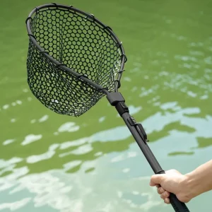 Rete da pesca con manico rete da pesca telescopica rete da pesca in Silicone portatile rete pieghevole per pesci accessori per attrezzi da pesca