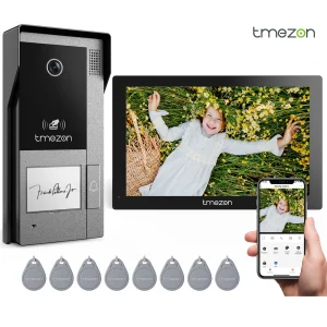 Sistema videocitofonico Tuya WiFi TMEZON a 2 fili con fotocamera e videocitofono cablato IP touch screen da 7 pollici 1080P, sblocco remoto