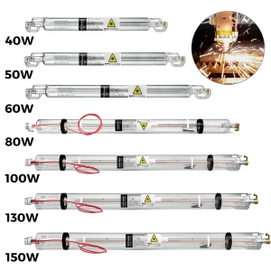 Tubo laser CO2 SIHAO 40W 50W 60W 80W 100W 130W 150W 700mm a 1830mm Lunghezza Vetro 80mm Diametro Lunga durata per macchina laser