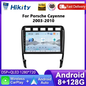 Hikity 9 ”Android Carplay 2 Din Autoradio Per Porsche Cayenne 2003-2010 AI Voce Android Auto GPS 4G Bluetooth AM RDS DSP