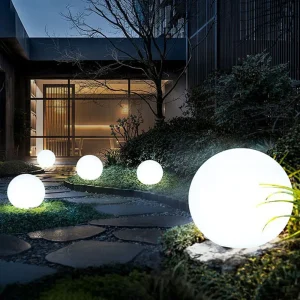Luci da giardino Lampada da giardino a sfera a LED per esterni Lampada da giardino galleggiante impermeabile Decorazione da pavimento Percorso Paesaggio Ornamento Lanterna colorata