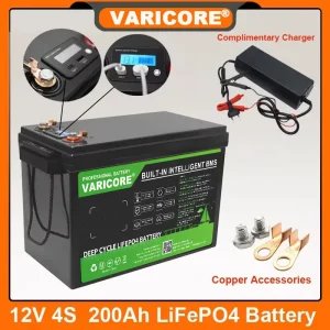 VariCore 12v 12.8V 200Ah LiFePO4 batteria 4 String BMS USB 3.0 Per camper camper Golf Cart Fuoristrada Vento solare 14.6V 20A Caricatore