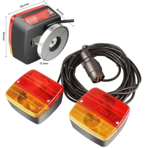 2 pezzi magnetici 12V rimorchio luci di traino luci posteriori per tavole di coda set di camion roulotte furgone camion 7 pin rimorchio luce