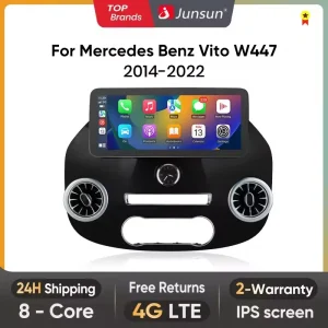 Junsun 12.3 “Wireless CarPlay Android Auto Radio per Mercedes Benz Vito W447 2014 2015-2022 4G Auto Multimedia GPS 2din autoradio