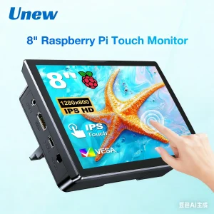Unew Monitor Raspberry Pi da 8 pollici 1280×800 16:10 HDMI per Raspberry Pi 5 4 3 Orange Banana Pi Progetti fai da te Display touchscreen