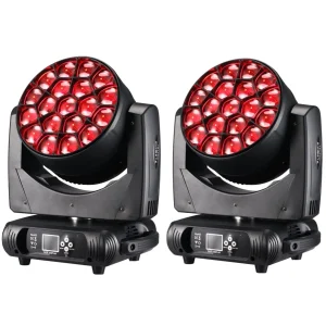 2PZ LED Beam Wash Big Bees Eyes 19x40W RGBW Zoom Illuminazione a testa mobile con apertura a LED DJ Disco Stage