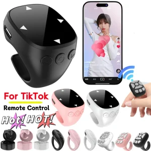 Per Tiktok Anello di scorrimento remoto con punta delle dita Telecomando Bluetooth senza fili Otturatore della fotocamera Controller video selfie per iPhone