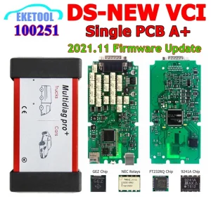 PCB singolo Multidiag Pro + Bluetooth 2021.11 Aggiornamento firmware Keygen Auto/camion TCS Pro BT 4.3 NUOVO VCI 100251