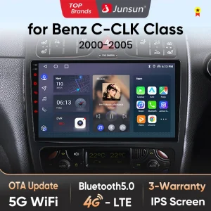 Junsun AI Wireless CarPlay per Apple Android Auto Car Radio per Benz classe C CLK classe W203 W209 2000-2005 Navi DSP RDS GPS FM
