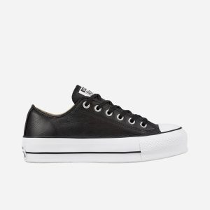 Converse All Star Platform Leather Ox W – Scarpe Sneakers – Donna – Nero