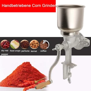 Macinacaffè manuale in acciaio inossidabile per mais, arachidi, chicchi di caffè, con design a morsetto da tavolo a manovella per la casa