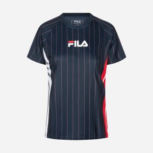 Fila Court Line W – T-shirt Tennis – Donna – Nero