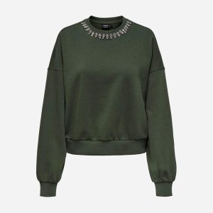 Only Strass W – Felpa – Donna – Verde