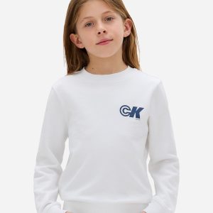 Calvin Klein Jeans New Logo Jr – Felpa – Bianco