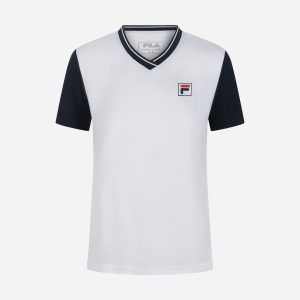 Fila Court Line W – T-shirt Tennis – Donna – Bianco