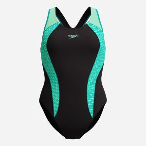 Speedo Placement Laneback W – Costume Piscina – Donna – Nero