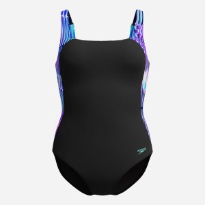 Speedo Lunalustre Printed W – Costume Piscina – Donna – Blu