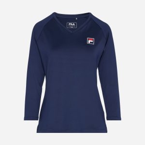 Fila Court Line W – T-shirt Tennis – Donna – Blu