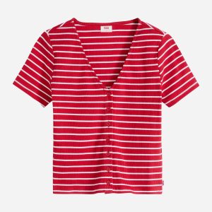 Levi’s Serafino Stripe W – T-shirt – Donna – Rosso