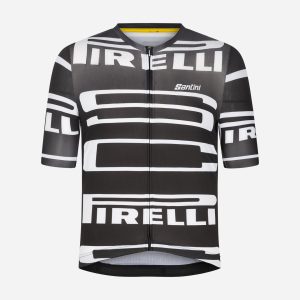 Santini Pirelli M – Maglia Ciclismo – Uomo – Nero